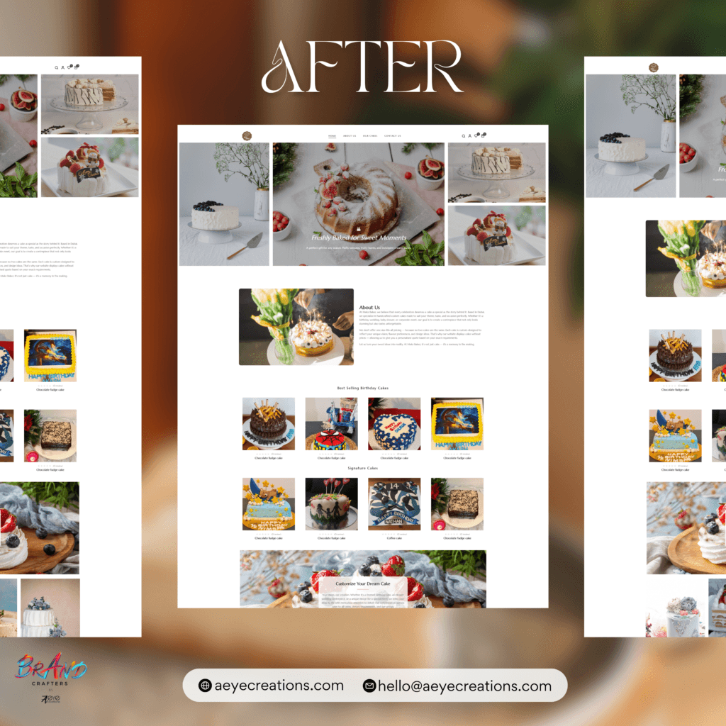 Mekz Bakez bakery website designed by A Eye Creations
