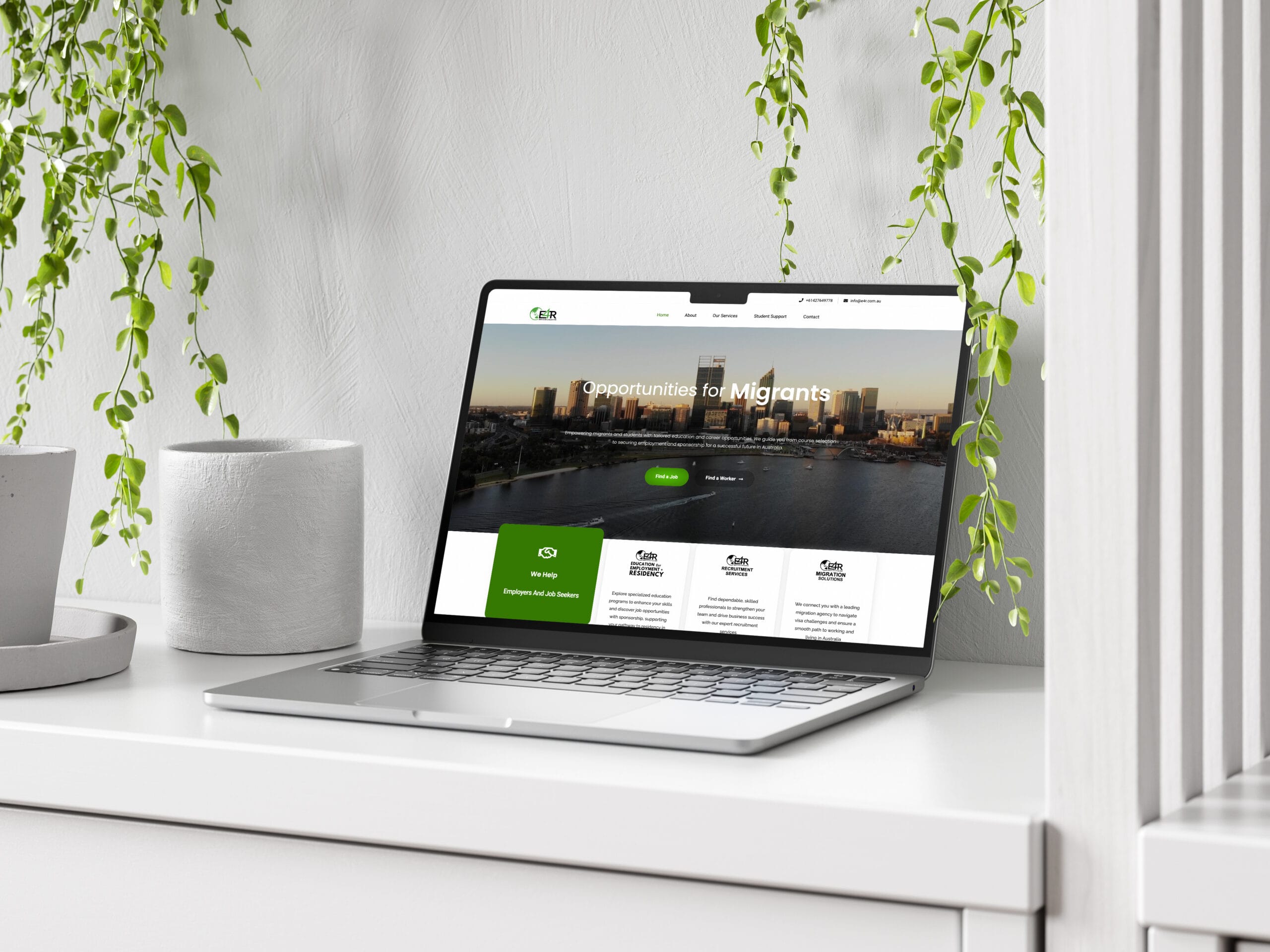 E4R website development project by A Eye Creations