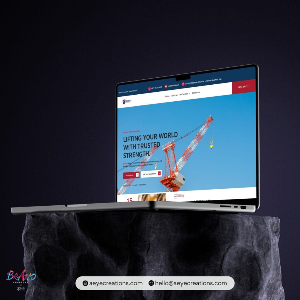 Professional website for Brithaul UAE logistics company by A Eye Creations