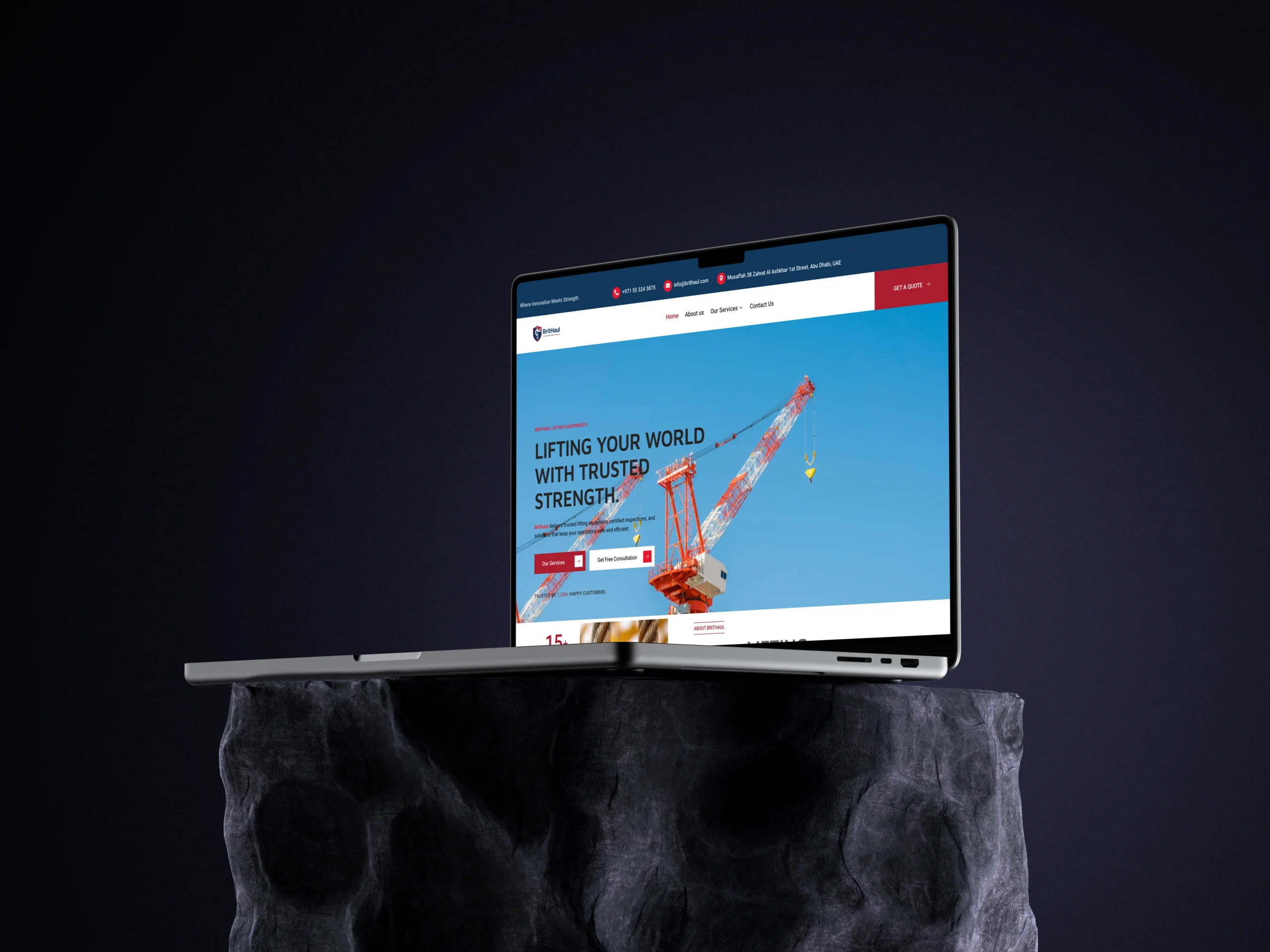 Professional website for Brithaul UAE logistics company by A Eye Creations