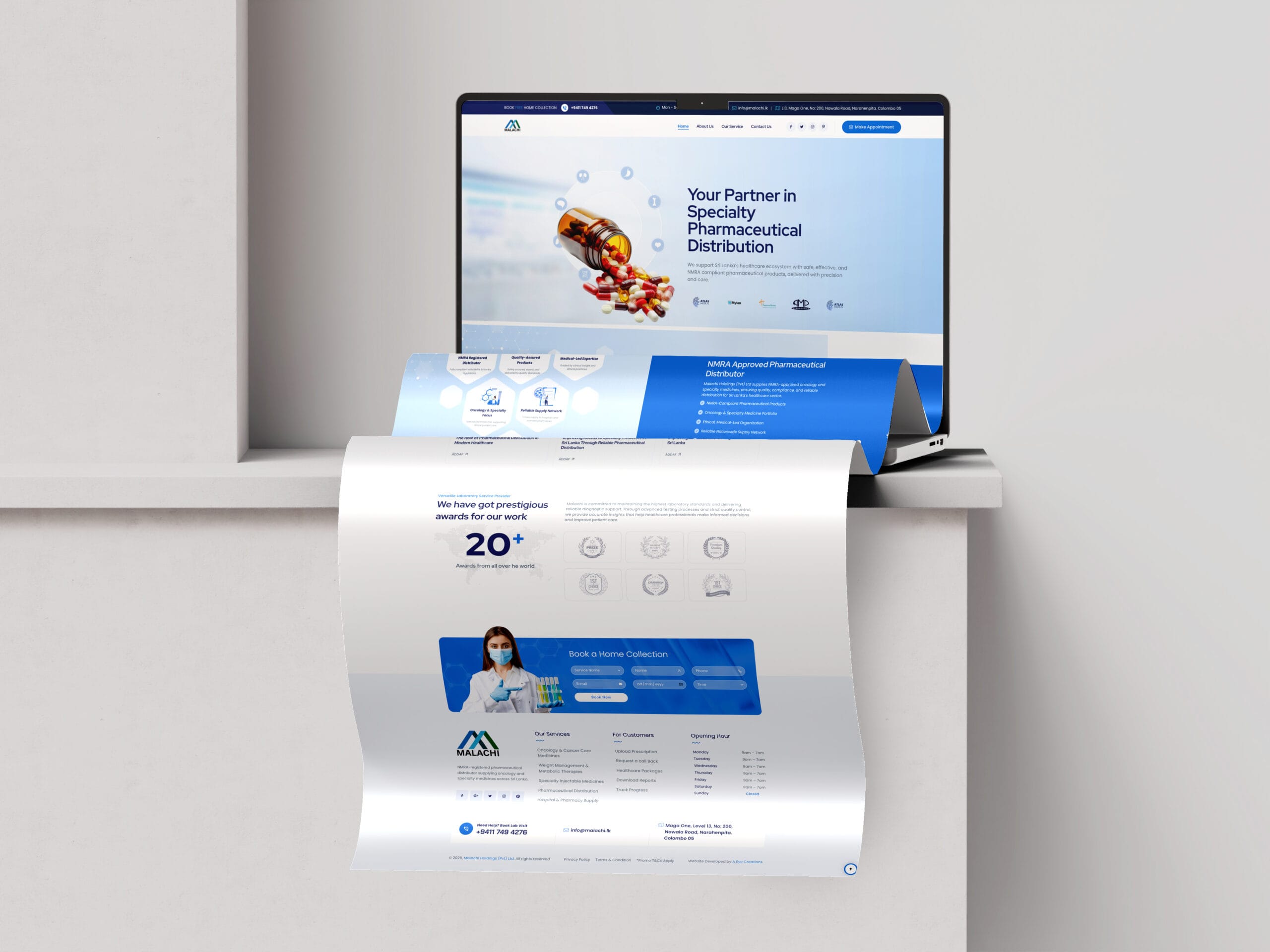 Corporate website for Malachi Holdings built by A Eye Creations Sri Lanka